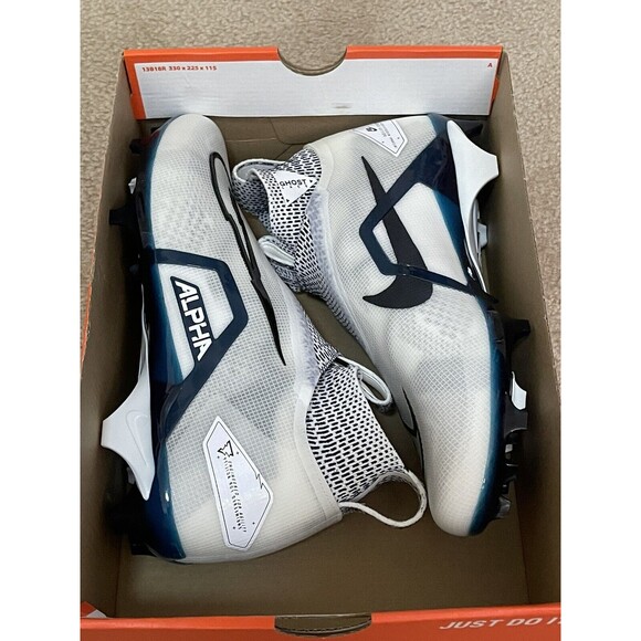 New Nike Alpha Menace Elite 3 White Black College Navy CT6648-102 Men's Sz 9 - Picture 10 of 11